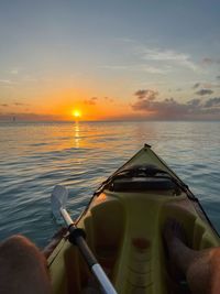 Kayaking at sunset in bermuda