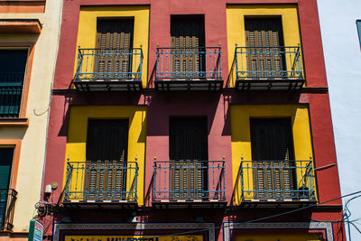 Low angle view of yellow building