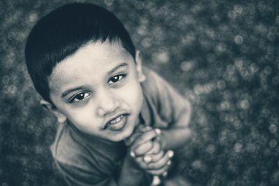 Portrait of cute boy smiling