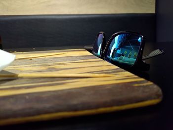 Close-up of laptop on table