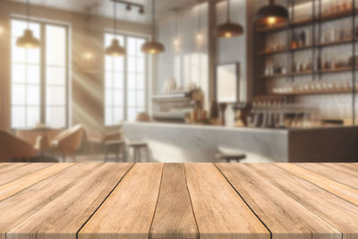 Close-up of wooden table