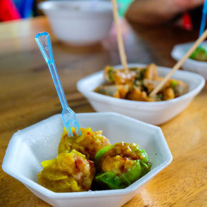 Close-up of food in restaurant