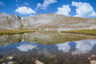 Reflection of clouds in lake