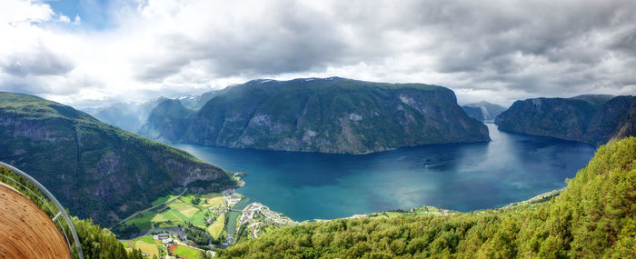 Panoramic view of mountains against sky