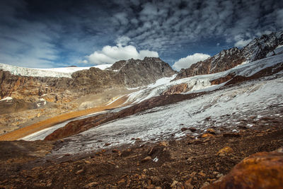 Summer panorama of vallelunga glacier and gepatschferner, alto adige, italy