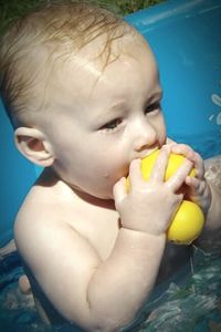 Close-up of baby girl