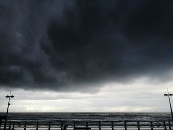 Scenic view of sea against cloudy sky