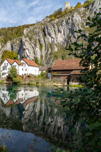 Idyllic view at the village markt essing in bavaria, germany with the altmuehl river