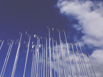 Low angle view of building against blue sky