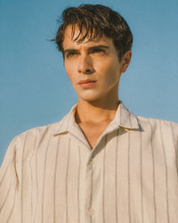 Portrait of male model wearing zara shirt 