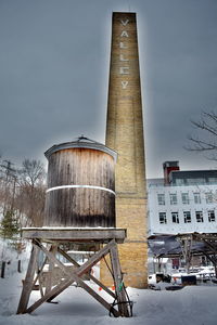 Tower against sky during winter