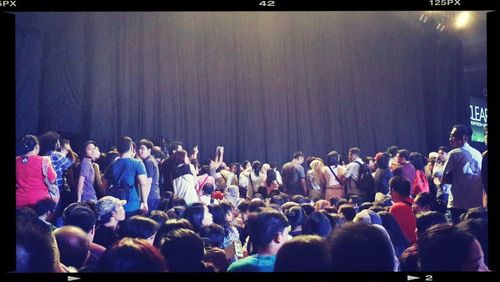 People enjoying music concert