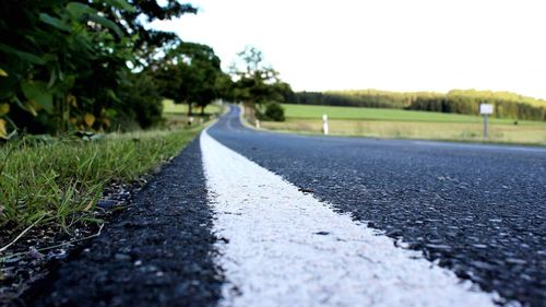 Surface level of empty country road