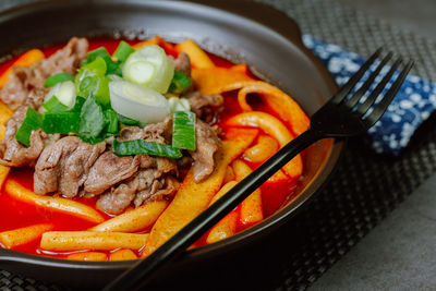 Close-up of food in bowl on table