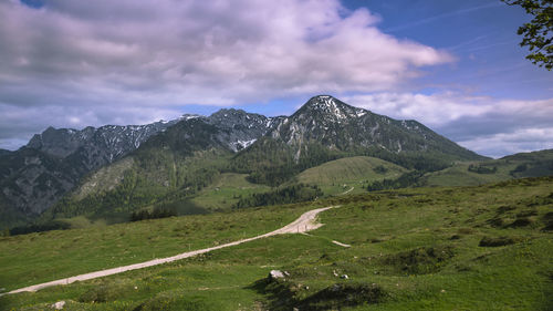 Scenic view of mountains against sky