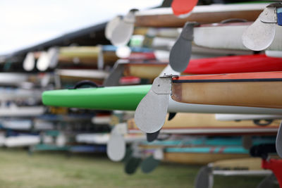 Canoes in storage