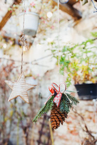 Pine cone dyi natural christmas decoration hanging outdoor