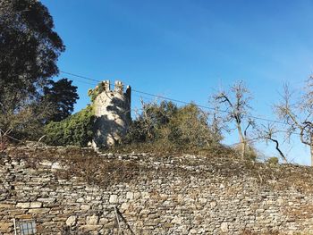 Low angle view of built structure against clear sky