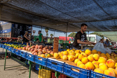 Full frame shot of fruits for sale at market stall
