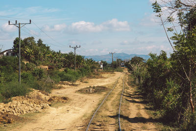 View of railroad tracks against sky