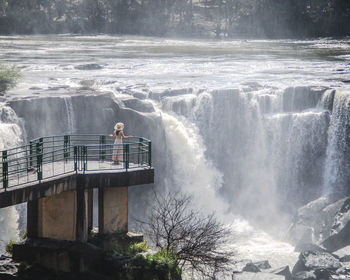 Scenic view of waterfall