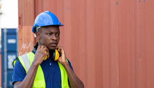 Portrait of man working