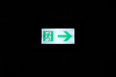 Information sign in darkroom