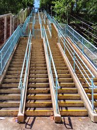 High angle view of empty steps