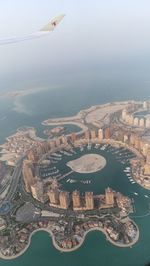 Aerial view of city at waterfront