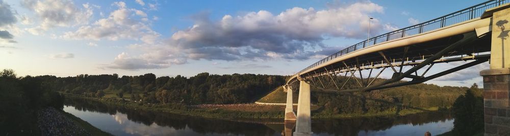 Panoramic view of bridge over river against sky