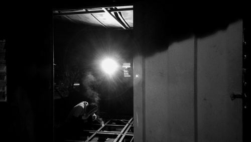 Man working at night