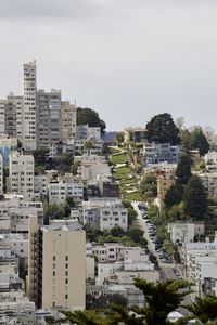Cityscape against clear sky