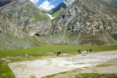 Scenic view of mountains against sky