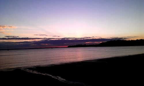 Scenic view of sea at sunset