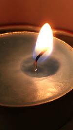 Close-up of burning candle