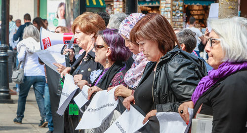 People on street in city