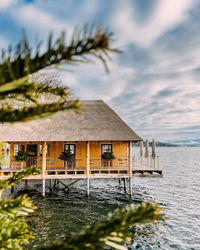 Scenic view of lake zurich against sky