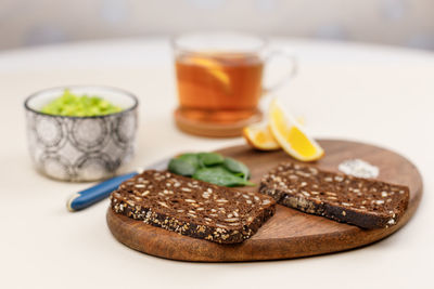 Close-up of cookies on table