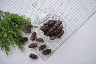 High angle view of food on table