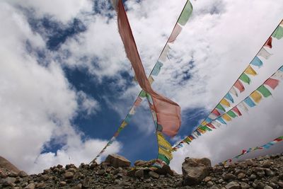 Low angle view of temple against sky