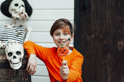 Portrait of boy with teddy bear