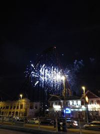 Firework display at night