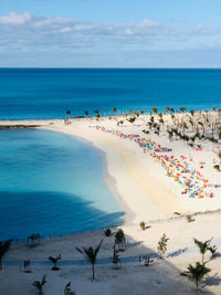 High angle view of beach against sky