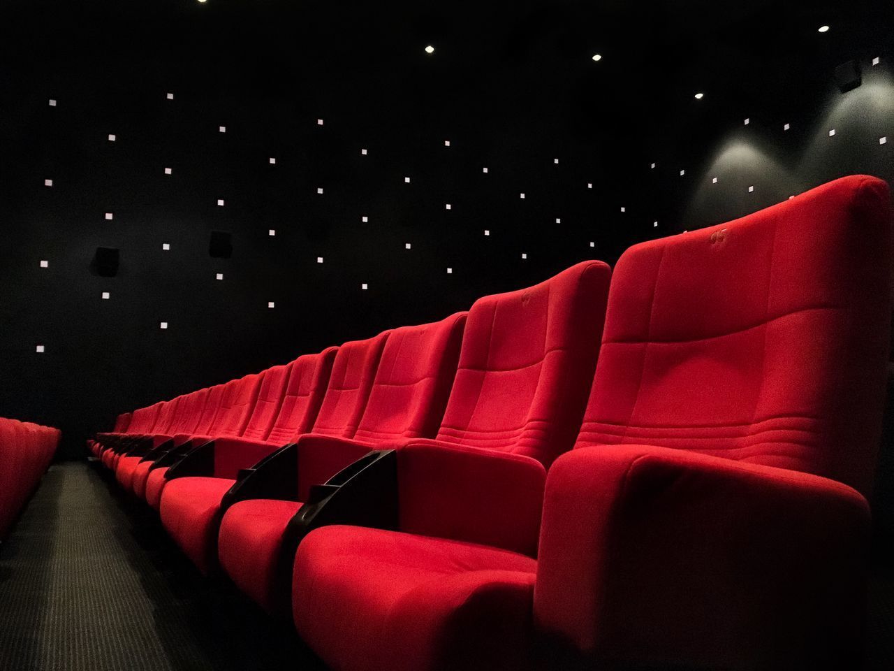 VIEW OF RED CHAIRS IN STADIUM