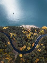 High angle view of sea