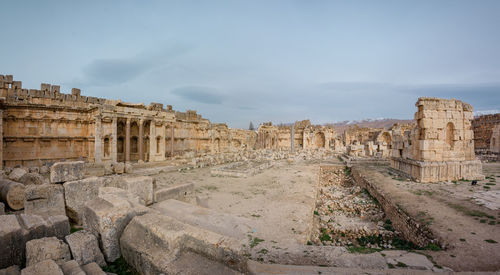 Old ruins of temple against sky