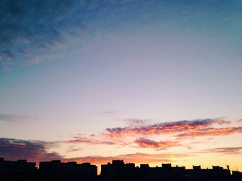 Buildings at sunset