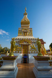 Low angle view of temple building against sky