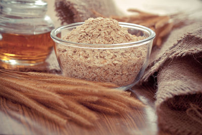 Close-up of food on table