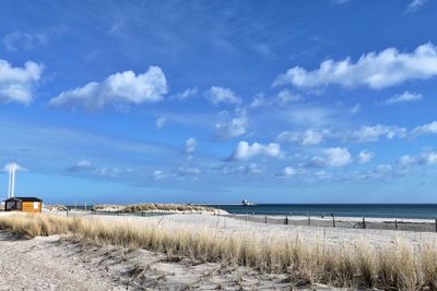 Scenic view of beach against sky